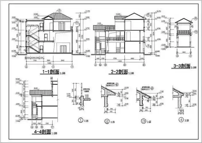 某地区3层框架结构别墅设计方案图