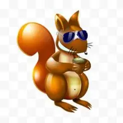 松鼠戴蓝色墨镜