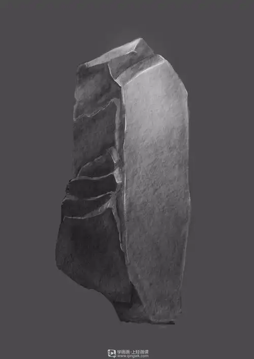 作业:零基础素描入门学习之石头材质画法训练 - rh-9-036 ninec92