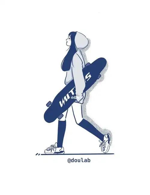 终于有时间更新啦～#procreate  #插画  #滑板女孩  #滑板  #简笔画