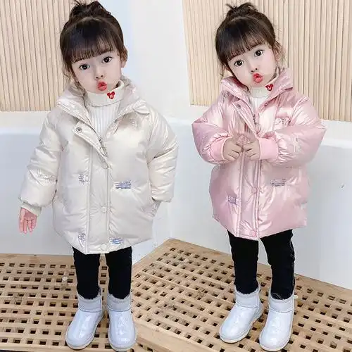 宝宝冬装女童棉袄外套1一3三2四4周岁小女孩免洗亮皮羽绒棉服新款