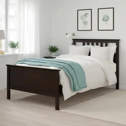宜家hemnes 汉尼斯 床架 黑褐色 120x200 厘米 - ikea