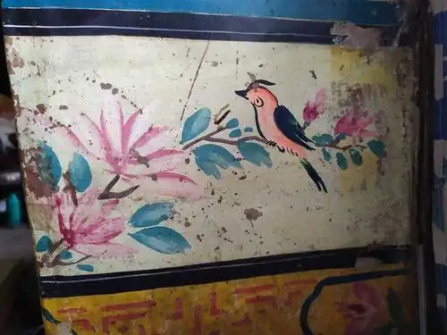 手绘画 壁画 老房子里的绘画作品