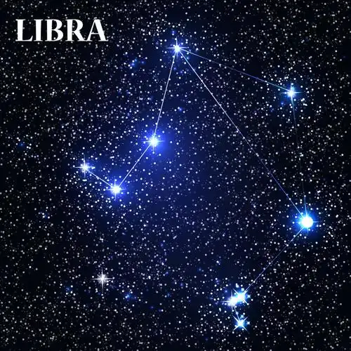 抽象矢量天秤座星座设计插图