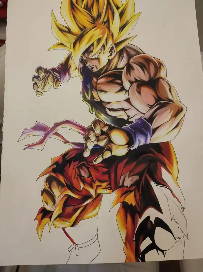 六一就是要快乐呀 #七龙珠#孙悟空#超级赛亚人#临摹手绘  - 抖音