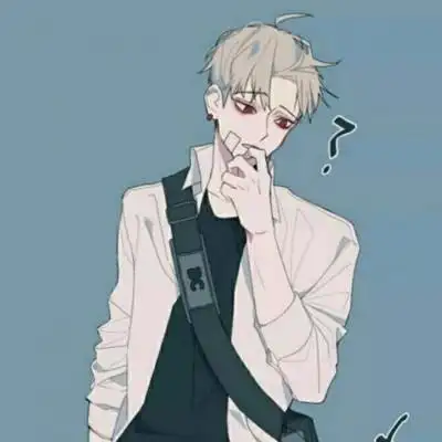 二次元高冷侧脸男生头像