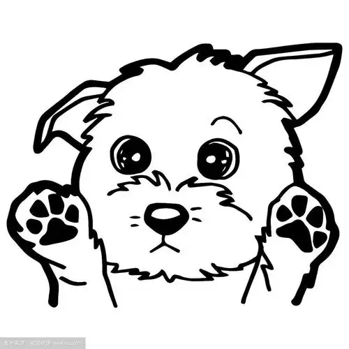 黑白卡通狗为涂色书
