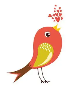 卡通小鸟唱歌素材