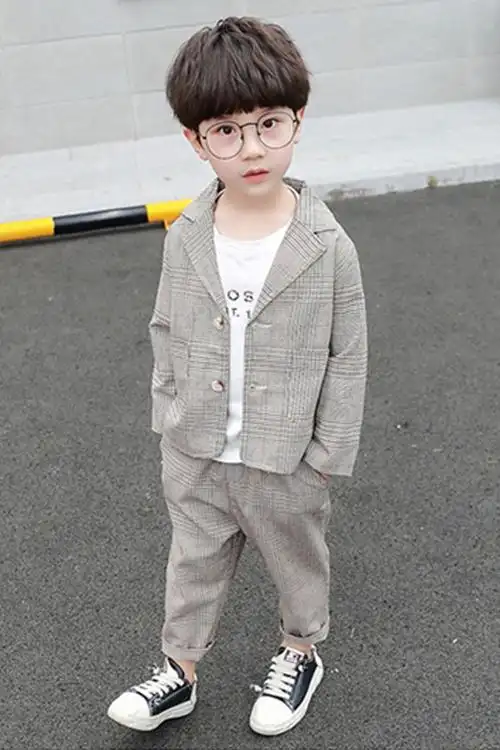 男童西装套装秋季2019新款儿童英伦外套帅气洋气小西服两件套