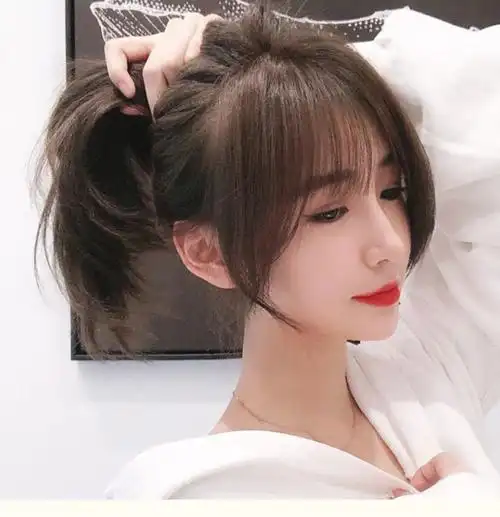 超级新品 网红法式刘海假发女超薄中分气质学生自然鬓角修脸八字空气
