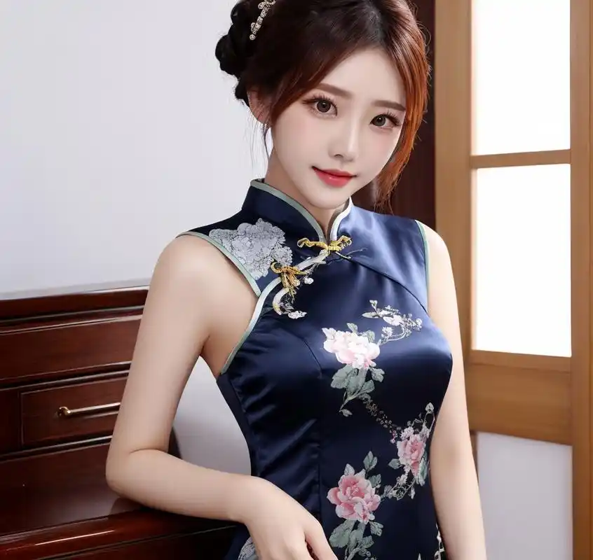 穿上这款充满艺术感蓝色旗袍,我仿佛置身于老上海的十里洋场,感受到了