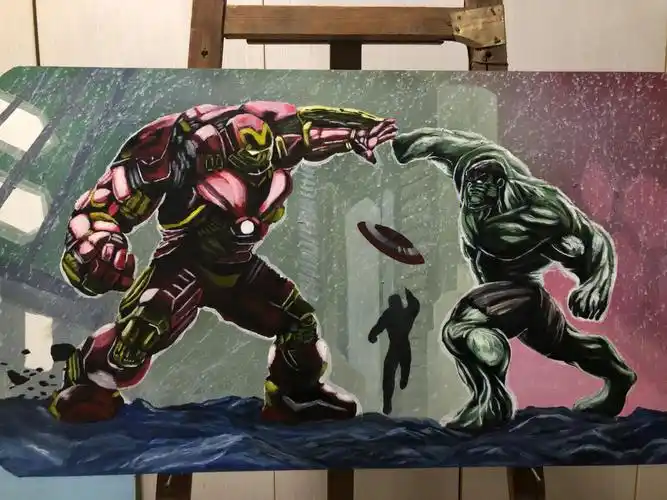 手绘反浩克装甲大战绿巨人