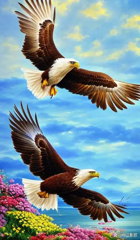 雄鹰展翅高飞