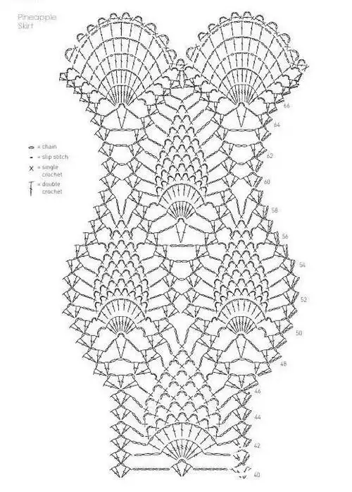 浅灰紫女士钩针菠萝花及膝半身裙