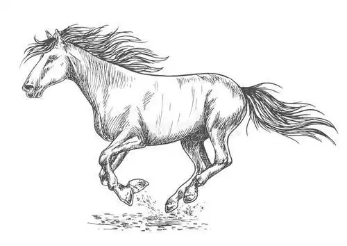 奔跑马的简笔画