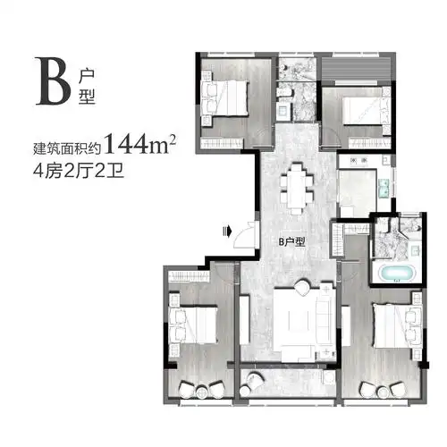 蓝城凤起梧桐b户型_蓝城凤起梧桐户型图-郑州搜狐焦点网