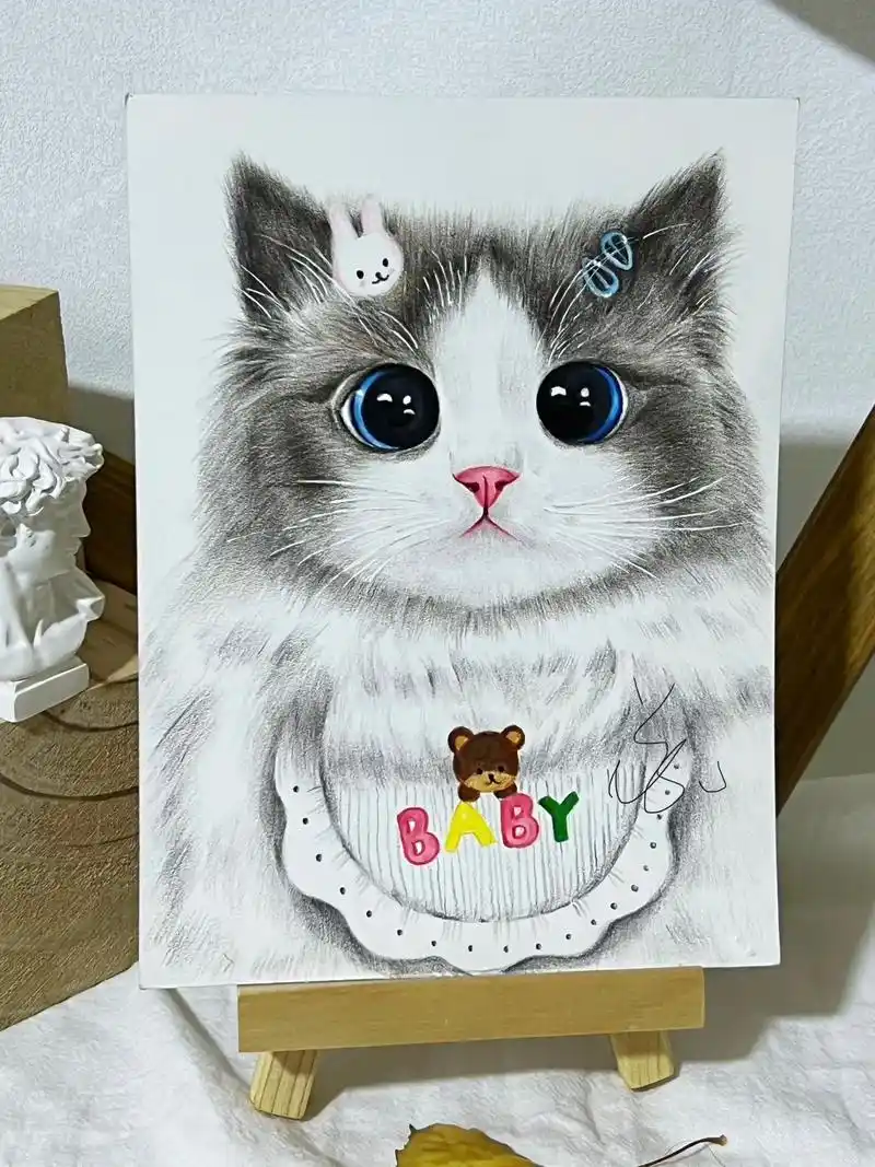 彩铅猫咪教程.#猫咪 #猫咪的迷惑行为 #手绘猫咪 #猫咪日 - 抖音