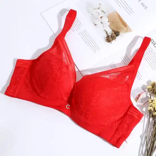 依曼丽内衣本命年红色结婚文胸舒适舒适性性感聚拢文胸