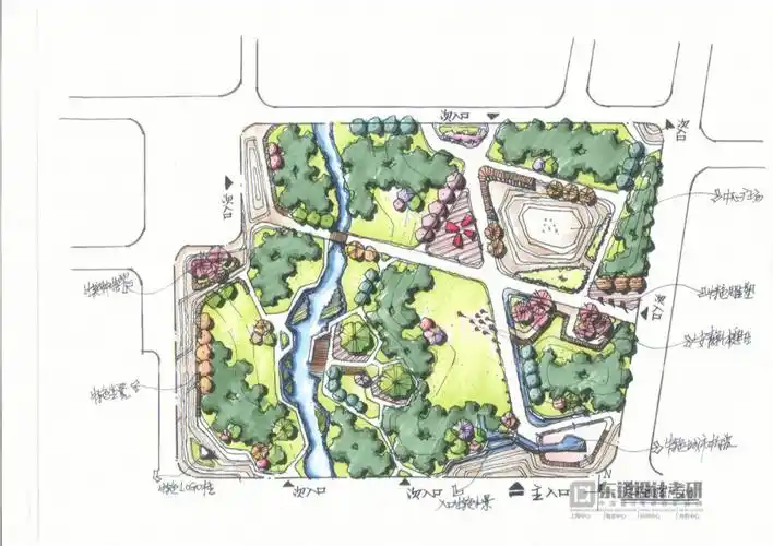 景观方案设计一个方案的草图设计