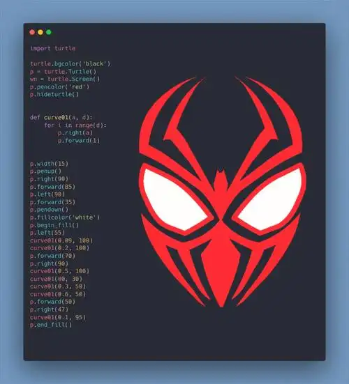 用python画一个蜘蛛侠