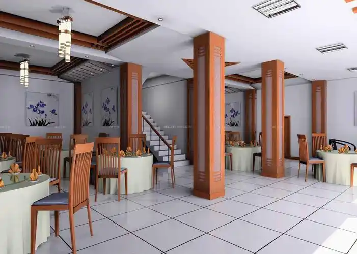 农家饭店室内柱子设计装修效果图片