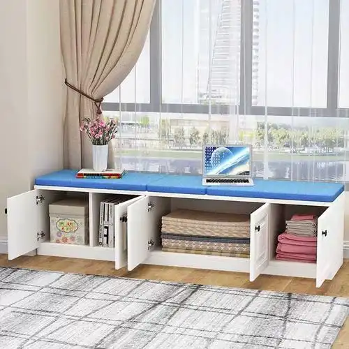 家用卧室阳台飘窗柜地柜矮柜窗边储物柜可坐收纳柜落地柜免费定制
