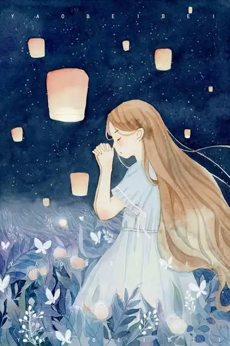 许愿少女仰望少女梦幻少女看书少女