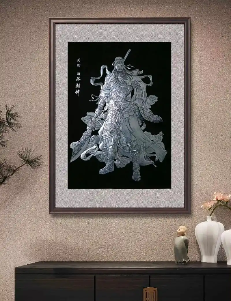 易拉罐浮雕画 #纯手工打造 #作品欣赏 西路财神~关羽:关 - 抖音