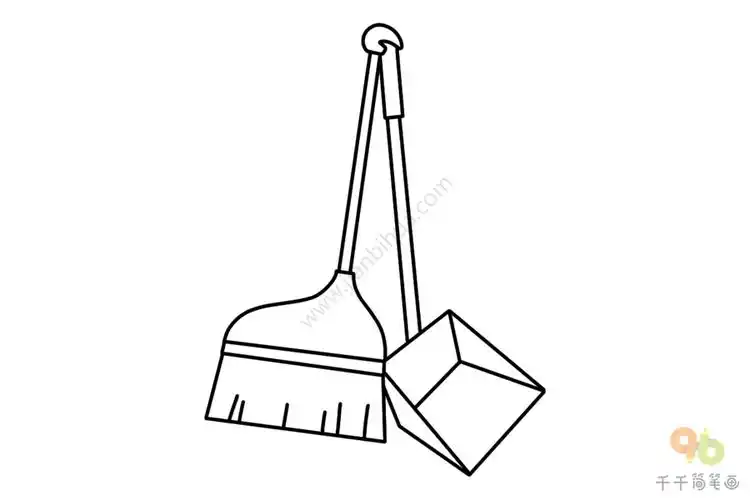 扫帚簸箕简笔画_生活用品简笔画