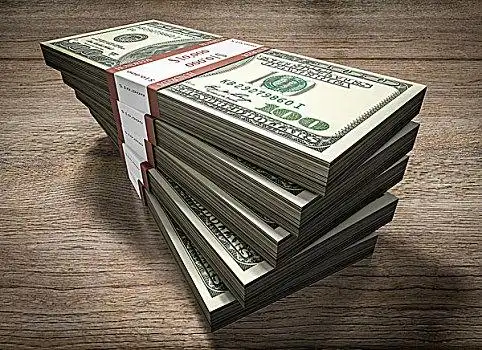 捆绑,100美元,钞票,钱,堆积