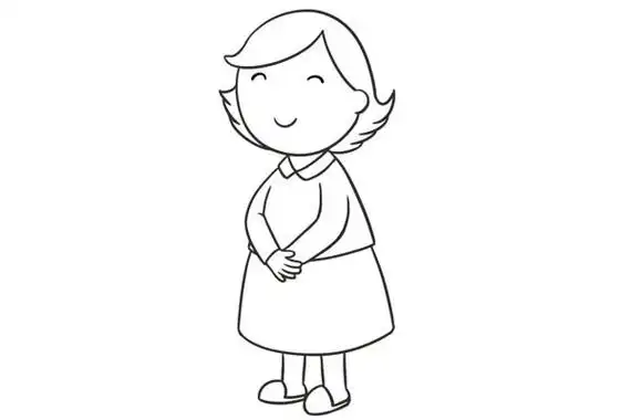 妈妈全身微笑的妈妈全身画教程简笔画怎么画步骤教程