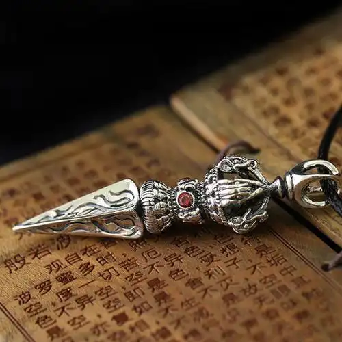 金刚橛吊坠纯银辟邪独特密宗招财法器