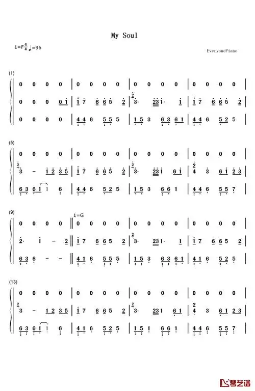 mysoul钢琴简谱数字双手july