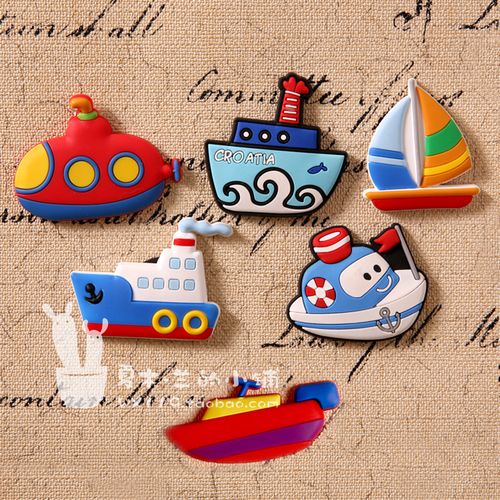 热销日韩创意卡通水上交通工具冰箱贴 早教船邮轮快艇磁贴便利贴