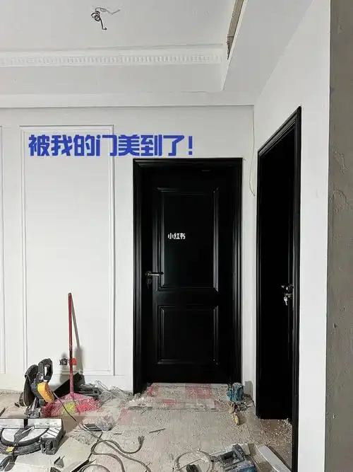 极度貌美的黑色烤漆卧室门