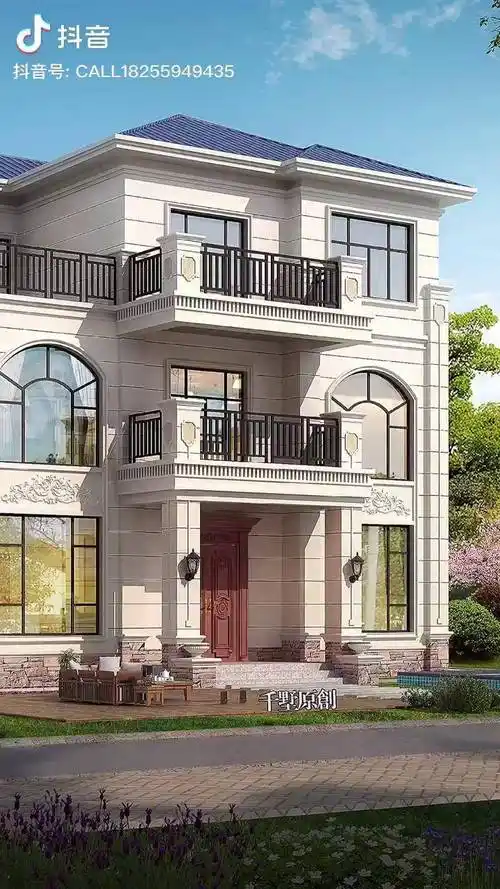 精致两层半别墅农村自建房别墅设计