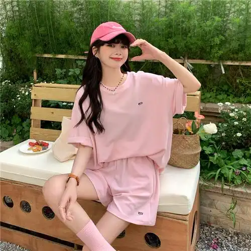 尤柯鸟夏季女生短袖套装学生宽松高中初中生衣服夏天韩版少女大学生穿