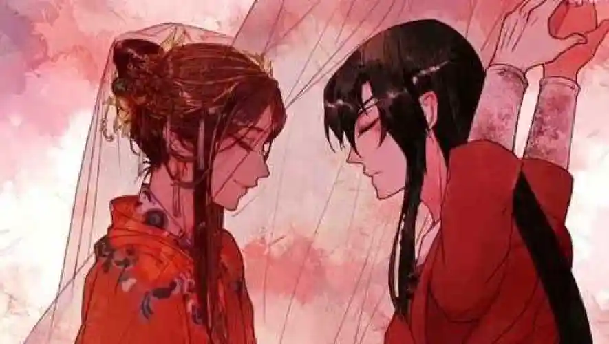 天官赐福这两个我真的是爱了一副亲嘴一副结婚