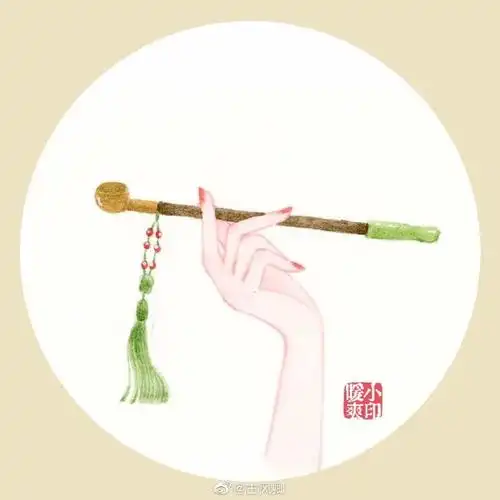 红酥手,黄藤酒,满城春色宫墙柳.古风水彩插画,纤纤玉手系列.