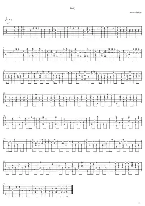 justinbieberbaby吉他谱