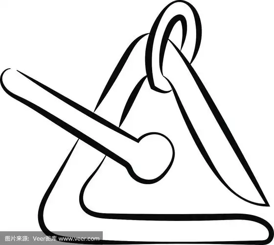 三角形钟素描矢量图标