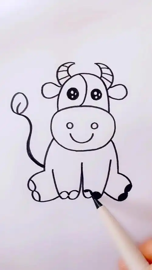 简笔画牛宝宝教学多练习你也能画好