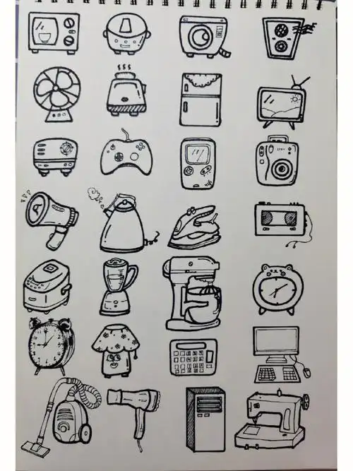 器物简笔画Ⅰ黑白手绘Ⅰ手账素材Ⅰ临摹练笔