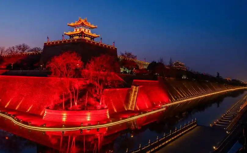 西安明城墙角楼灯光秀