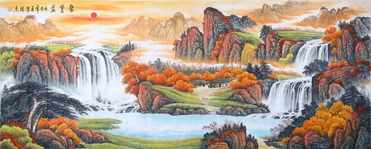 看完肯定清楚!_客厅_山水画_画卷