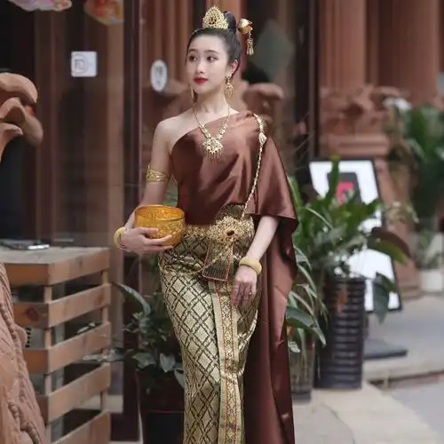 泰国服装女泰式演出表演傣王妃服饰亚泰国写真影楼旅拍旅游