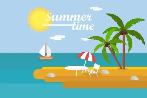 夏日海滩矢量背景图素材summertimeinbeach–illustrationbackground