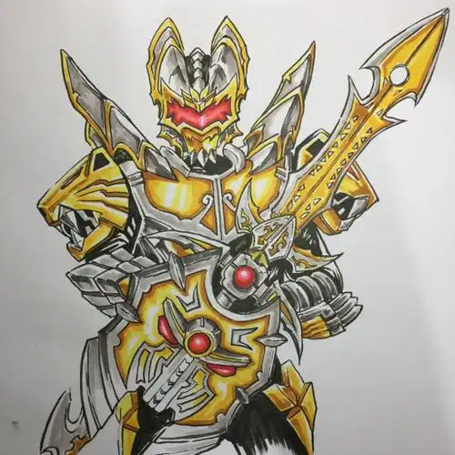 铠甲勇士黑犀侠绘画我是闲鱼自改帝皇龙作者凌乱舞步有机会会给大家