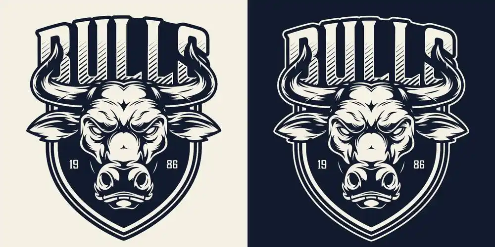 牛头运动队标logo矢量图0