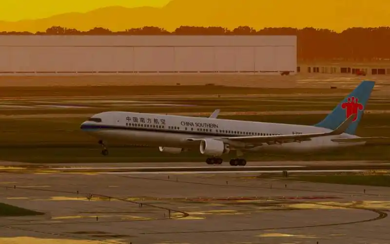 xplane12 南航波音767-300落地北京大兴机场